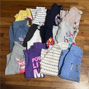 Lot of girls long sleeve graphic tees size 5/6, 6, and 6/8 various brands